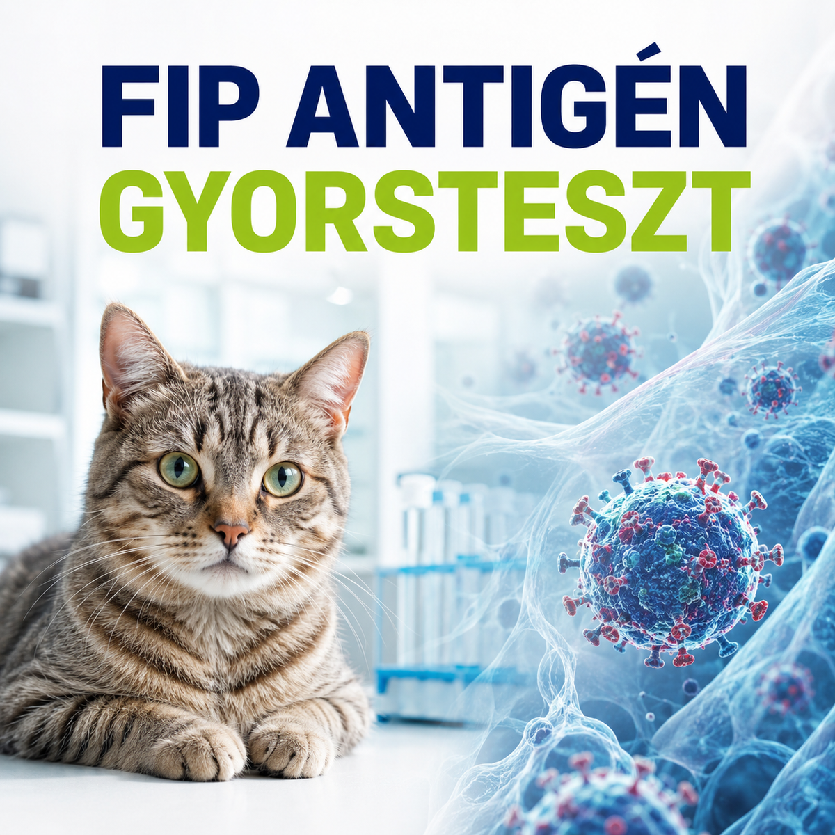 MancsLab FIPV Ag macskakoronavírus antigén gyorsteszt – csomagolás és tesztkazetta