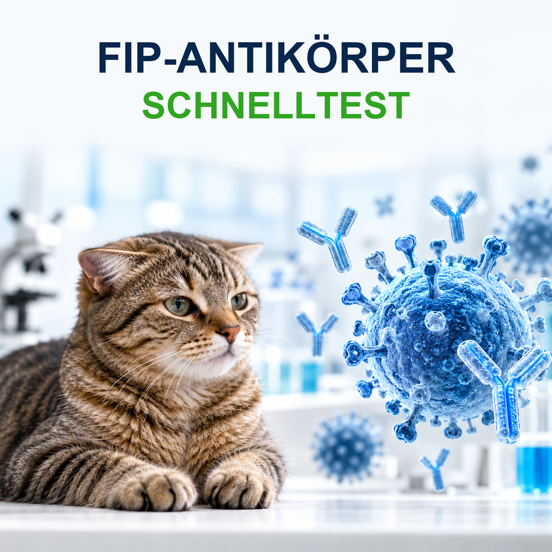 MancsLab FIPV Ab Katzen-Coronavirus-Antikörper-Schnelltest – Illustration mit deutscher Beschriftung