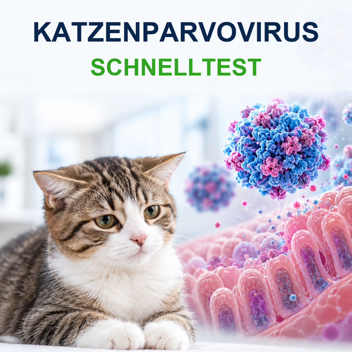 MancsLab FPV Katzenparvovirus-Antigen-Schnelltest – Illustration mit deutscher Beschriftung