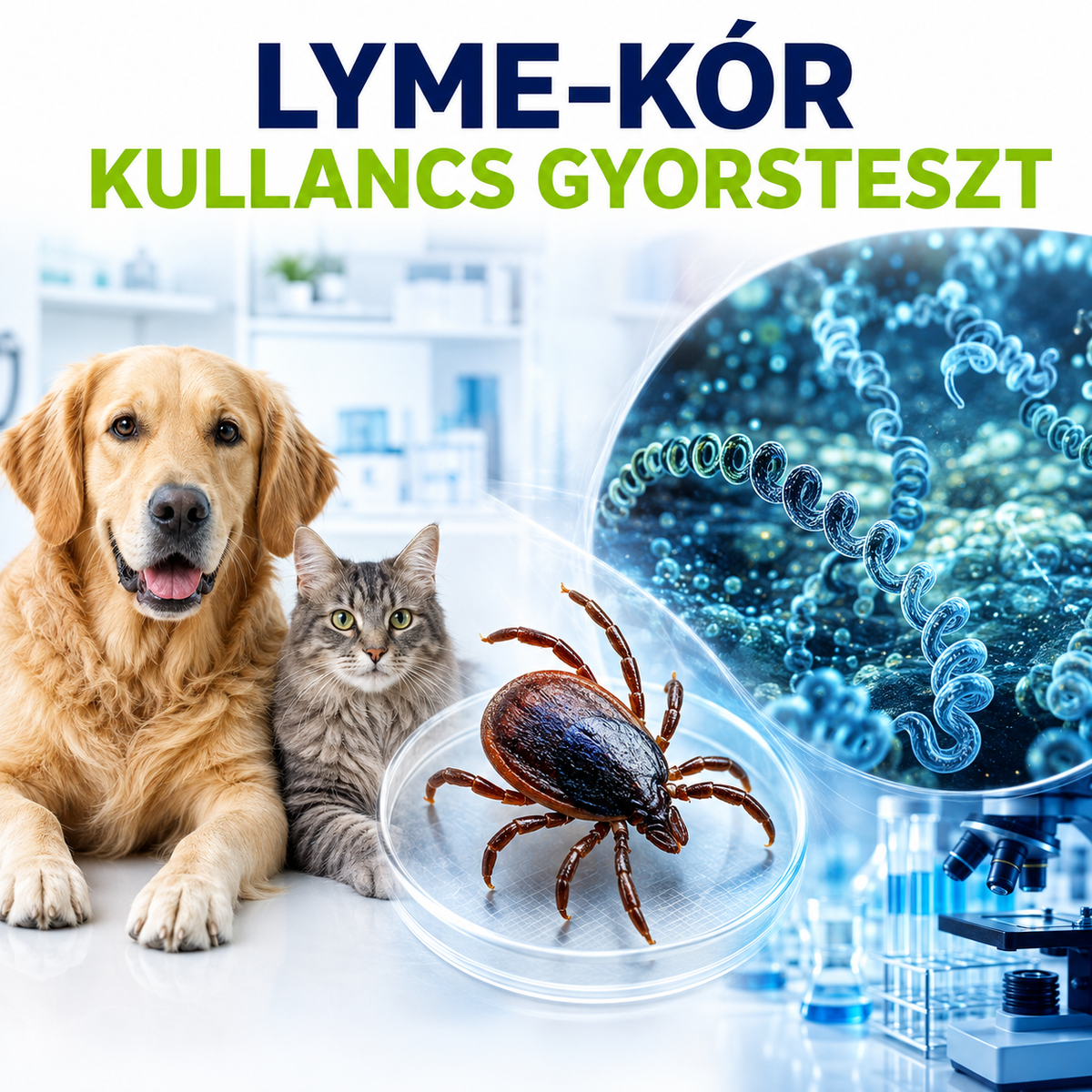 MancsLab Lyme-kór gyorsteszt eltávolított kullancshoz – csomagolás és tesztkazetta